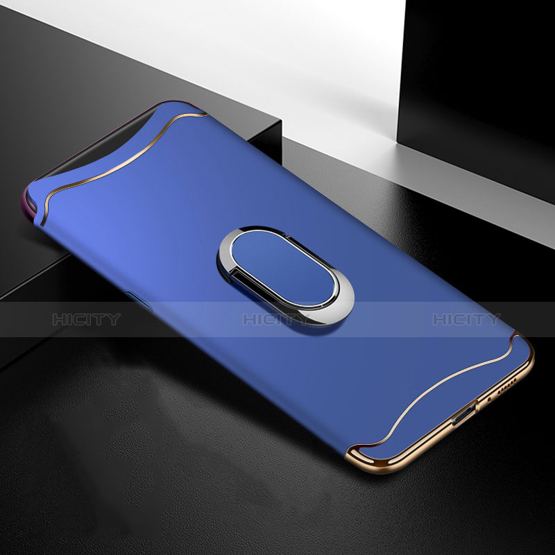 Coque Bumper Luxe Metal et Plastique Etui Housse M01 pour Oppo Find X Bleu Plus