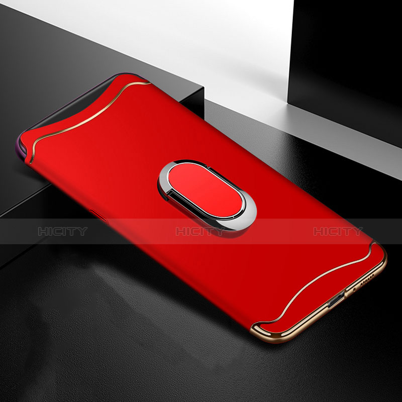 Coque Bumper Luxe Metal et Plastique Etui Housse M01 pour Oppo Find X Rouge Plus