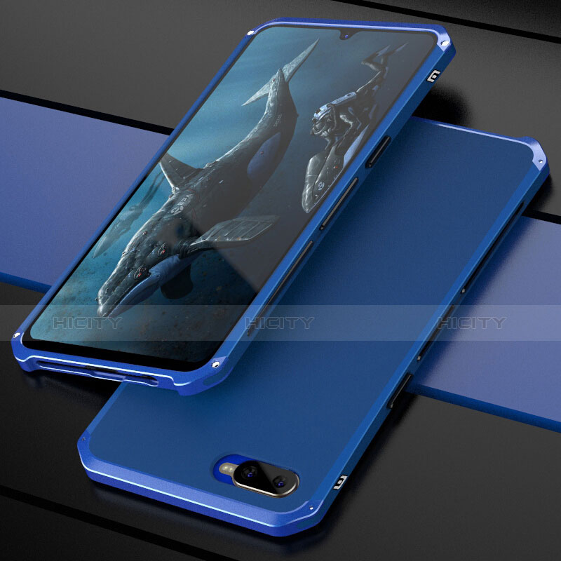 Coque Bumper Luxe Metal et Plastique Etui Housse M01 pour Oppo R15X Bleu Plus