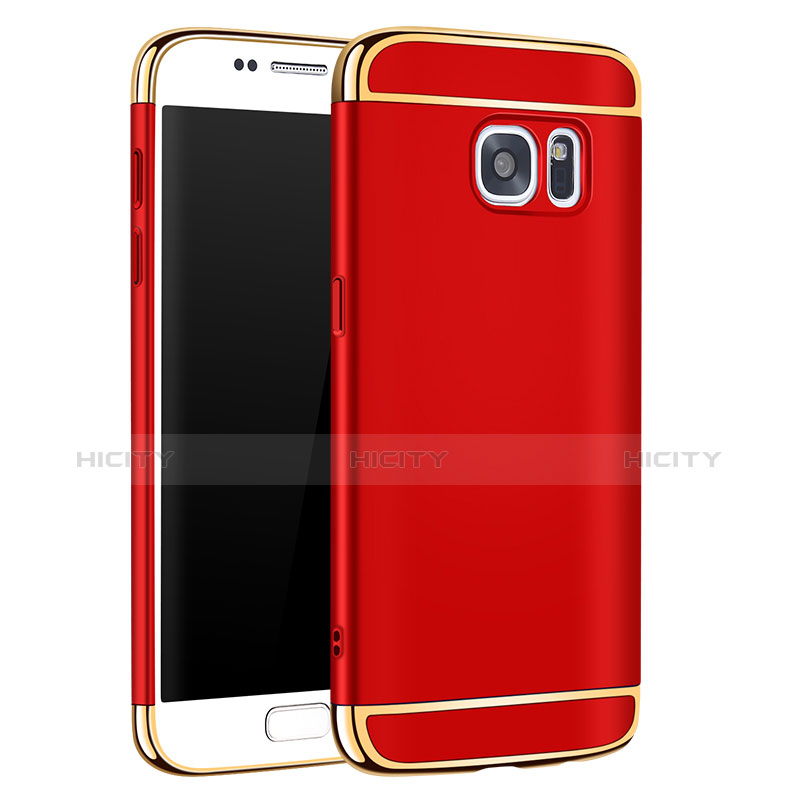 Coque Bumper Luxe Metal et Plastique Etui Housse M01 pour Samsung Galaxy S7 G930F G930FD Rouge Plus