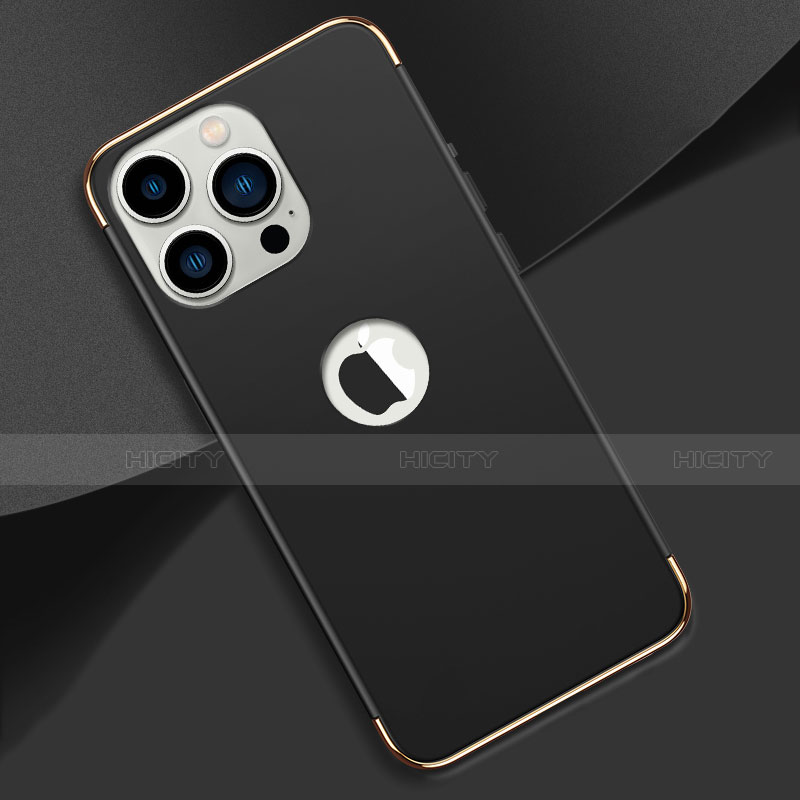 Coque Bumper Luxe Metal et Plastique Etui Housse M02 pour Apple iPhone 14 Pro Max Noir Plus