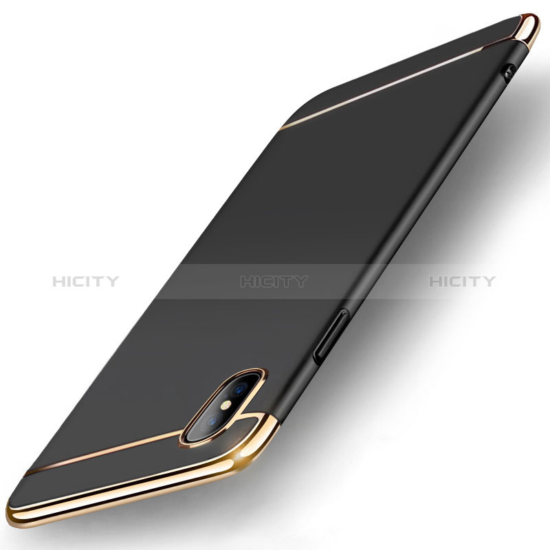 Coque Bumper Luxe Metal et Plastique Etui Housse M05 pour Apple iPhone Xs Max Noir Plus