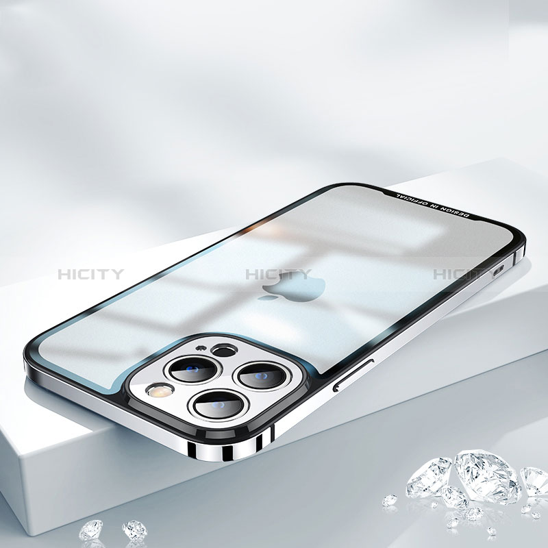 Coque Bumper Luxe Metal et Plastique Etui Housse QC2 pour Apple iPhone 12 Pro Max Argent Plus