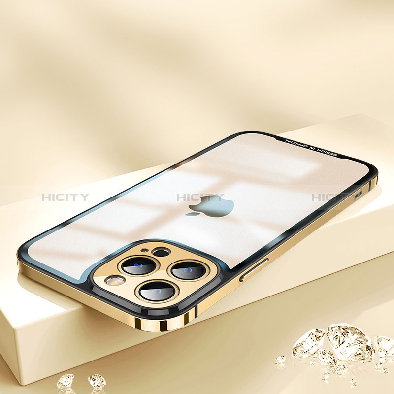 Coque Bumper Luxe Metal et Plastique Etui Housse QC2 pour Apple iPhone 12 Pro Violet Plus