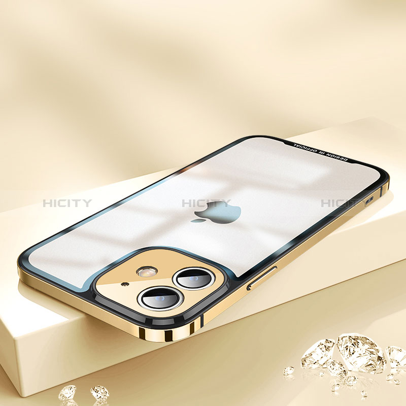 Coque Bumper Luxe Metal et Plastique Etui Housse QC2 pour Apple iPhone 12 Violet Plus