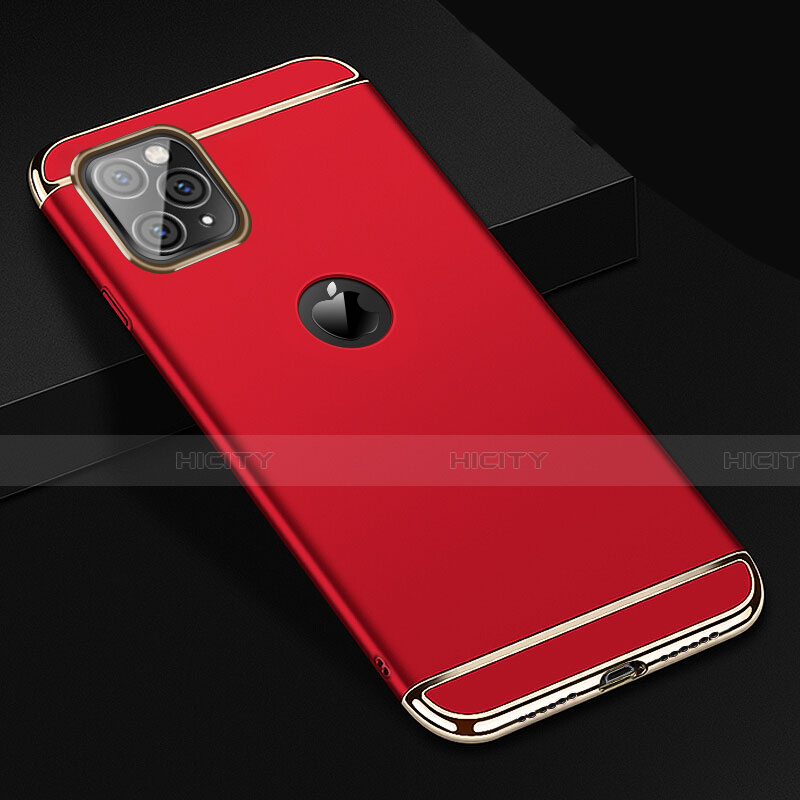 Coque Bumper Luxe Metal et Plastique Etui Housse T01 pour Apple iPhone 11 Pro Rouge Plus