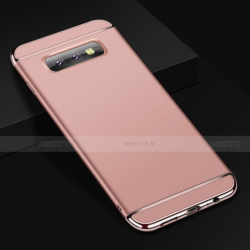 Coque Bumper Luxe Metal et Plastique Etui Housse T01 pour Samsung Galaxy S10e Or Rose Plus