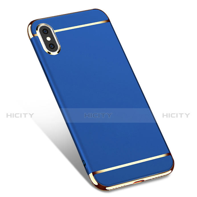 Coque Bumper Luxe Metal et Plastique M01 pour Apple iPhone Xs Bleu Plus