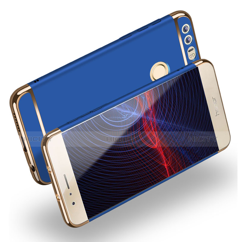 Coque Bumper Luxe Metal et Plastique M01 pour Huawei Honor 8 Bleu Plus
