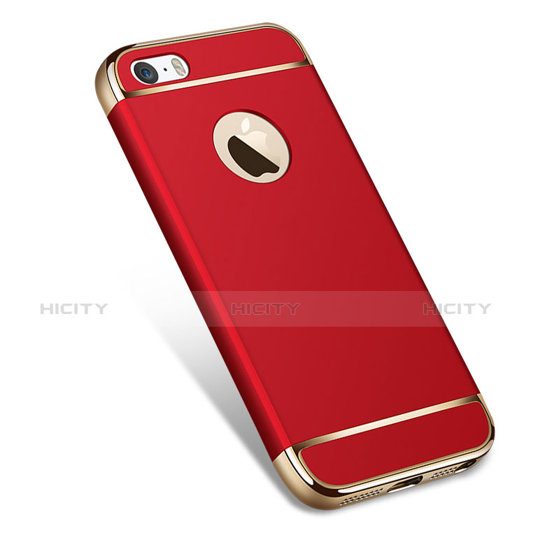 Coque Bumper Luxe Metal et Plastique pour Apple iPhone 5S Rouge Plus