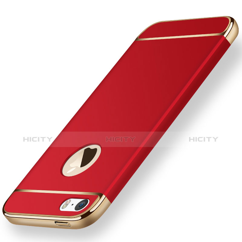 Coque Bumper Luxe Metal et Plastique pour Apple iPhone 5S Rouge Plus