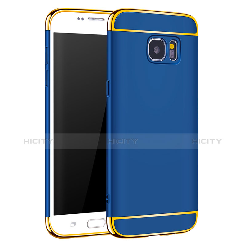 Coque Bumper Luxe Metal et Plastique pour Samsung Galaxy S7 Edge G935F Bleu Plus