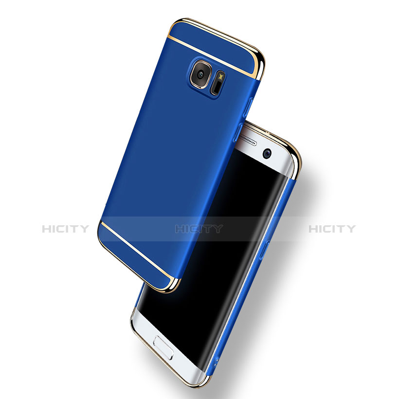 Coque Bumper Luxe Metal et Plastique pour Samsung Galaxy S7 Edge G935F Bleu Plus