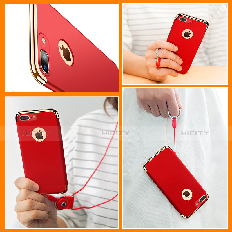 Coque Bumper Luxe Metal et Plastique R01 pour Apple iPhone 8 Plus Rouge Plus