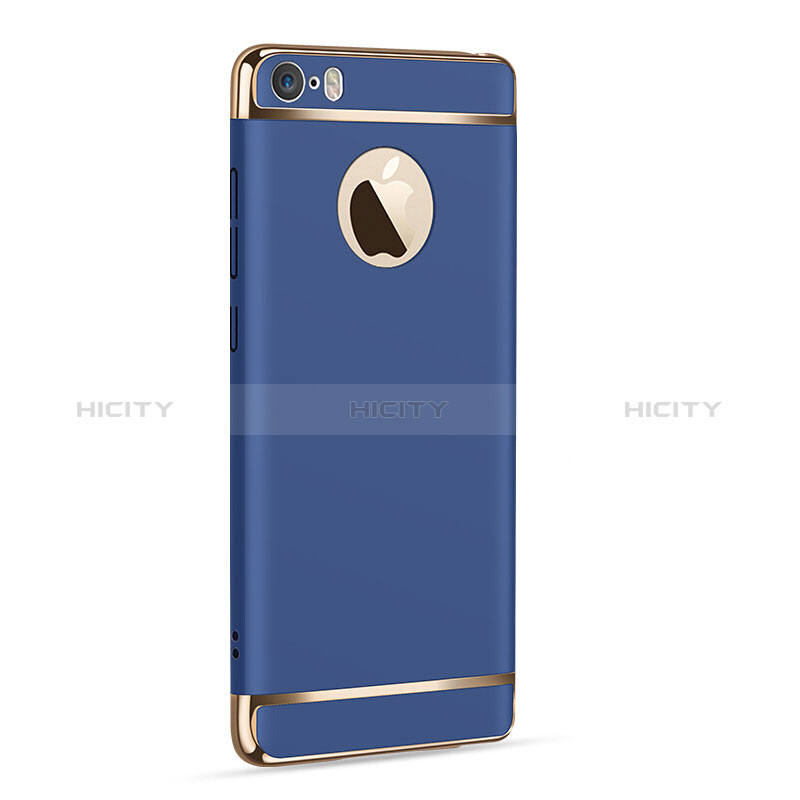 Coque Bumper Luxe Metal et Plastique T01 pour Apple iPhone 5 Bleu Plus