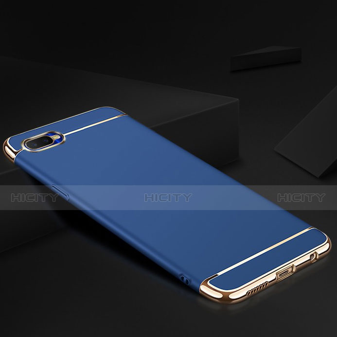 Coque Bumper Luxe Metal et Silicone Etui Housse M02 pour Oppo K1 Bleu Plus