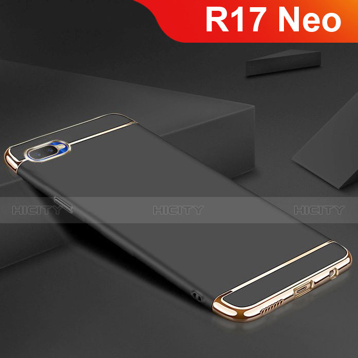 Coque Bumper Luxe Metal et Silicone Etui Housse M02 pour Oppo R17 Neo Noir Plus