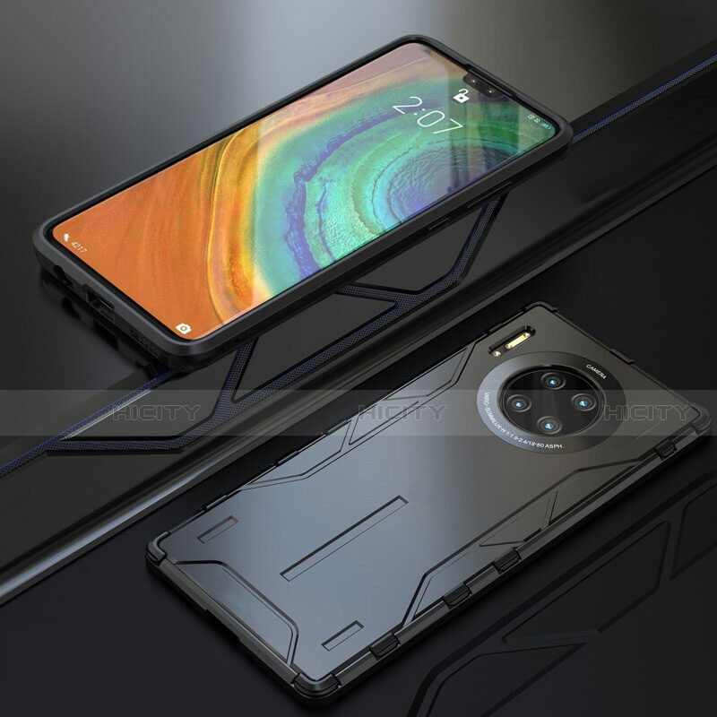 Coque Bumper Luxe Metal et Silicone Etui Housse T01 pour Huawei Mate 30 Pro 5G Noir Plus