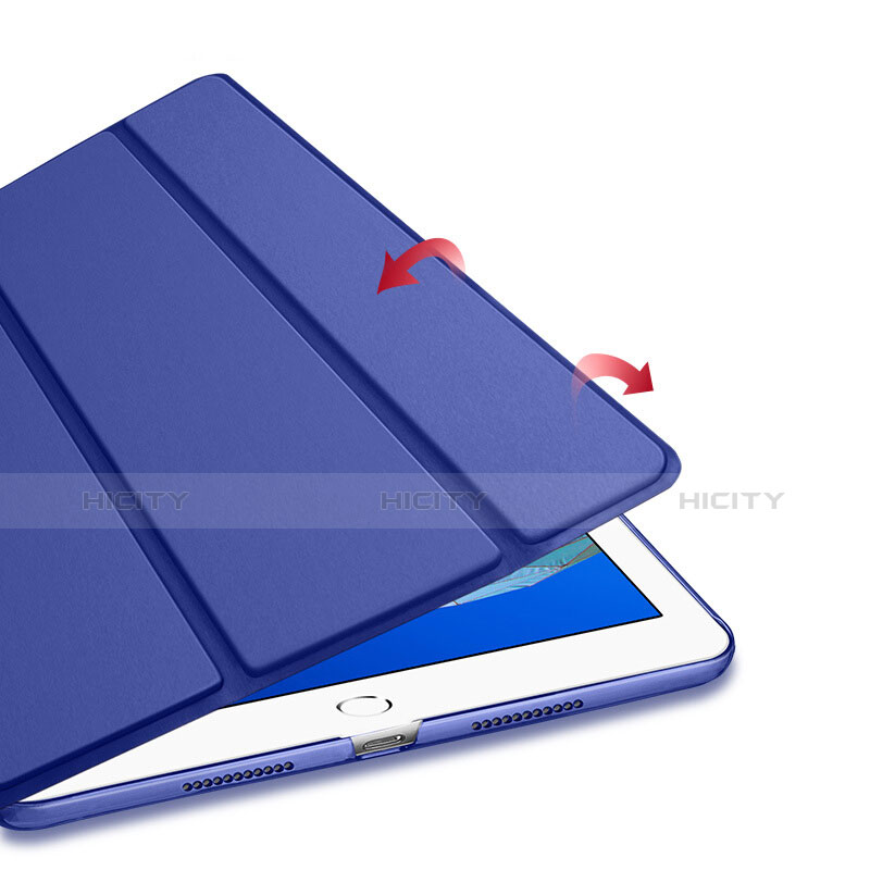 Coque Clapet Portefeuille Livre Cuir L01 pour Apple iPad Air 3 Bleu Plus