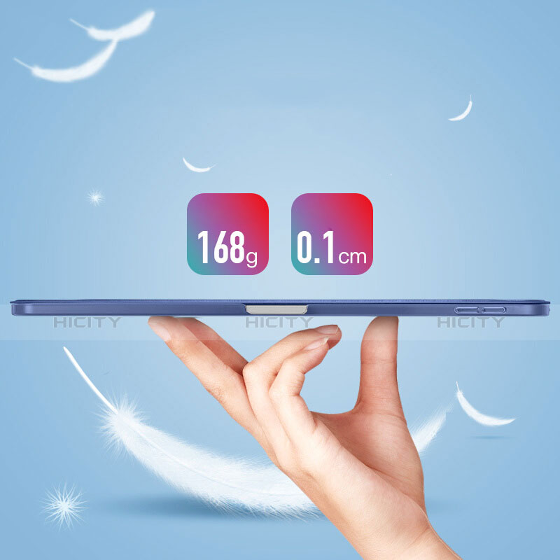 Coque Clapet Portefeuille Livre Cuir L01 pour Apple iPad Pro 12.9 (2018) Bleu Plus