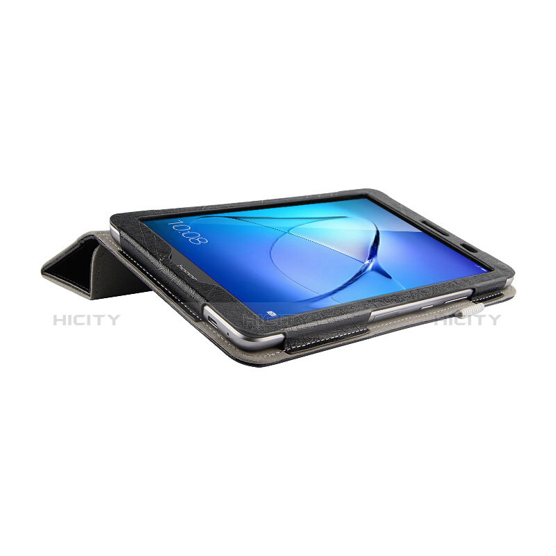 Coque Clapet Portefeuille Livre Cuir L01 pour Huawei MediaPad T3 8.0 KOB-W09 KOB-L09 Noir Plus
