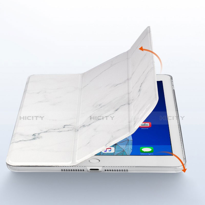 Coque Clapet Portefeuille Livre Cuir L02 pour Apple iPad Air 3 Blanc Plus