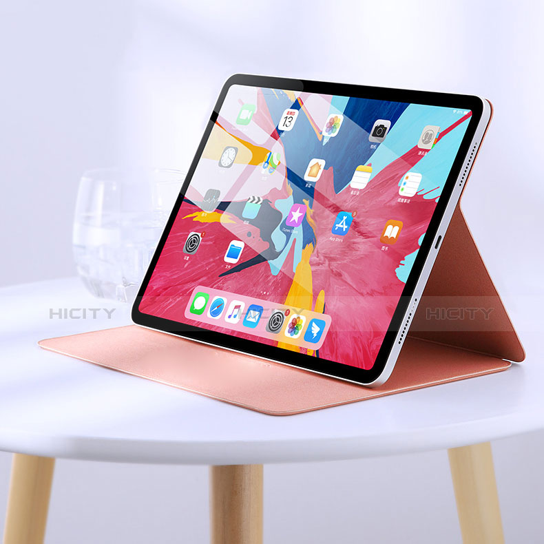 Coque Clapet Portefeuille Livre Cuir L03 pour Apple iPad Pro 11 (2018) Rose Plus