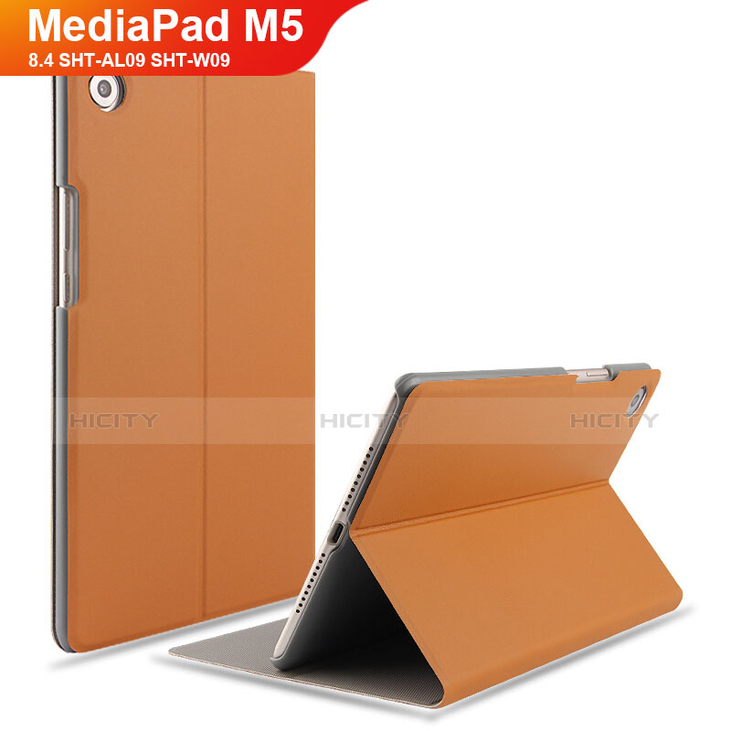 Coque Clapet Portefeuille Livre Cuir L05 pour Huawei MediaPad M5 8.4 SHT-AL09 SHT-W09 Marron Plus
