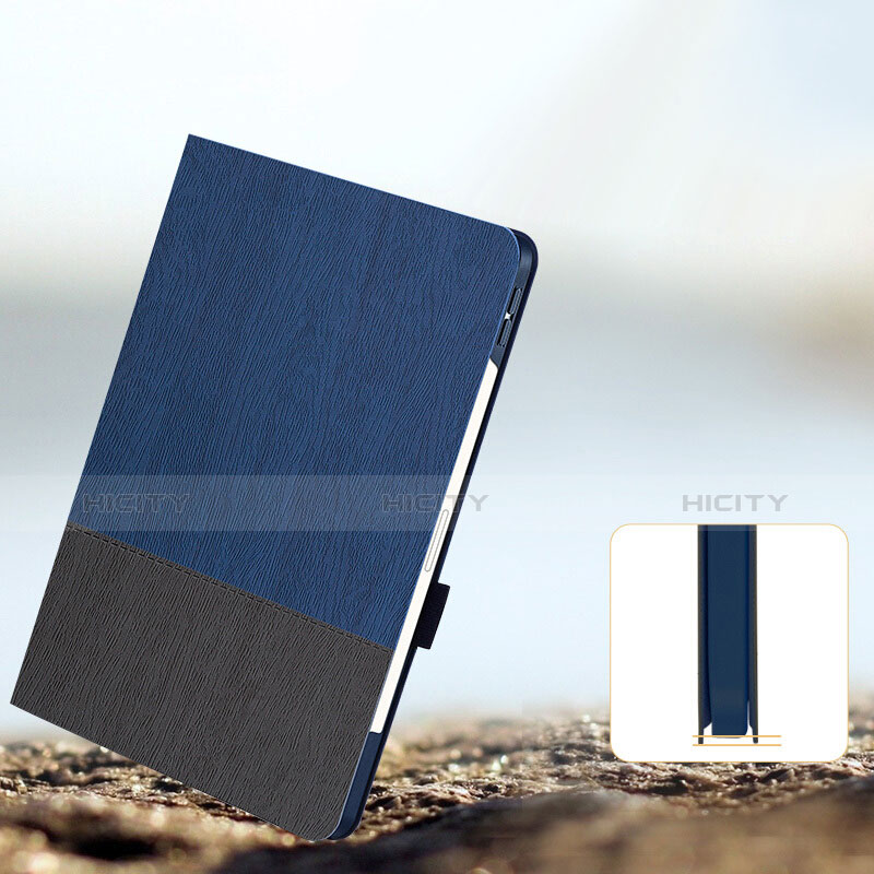 Coque Clapet Portefeuille Livre Cuir pour Apple iPad Pro 12.9 (2018) Bleu et Noir Plus