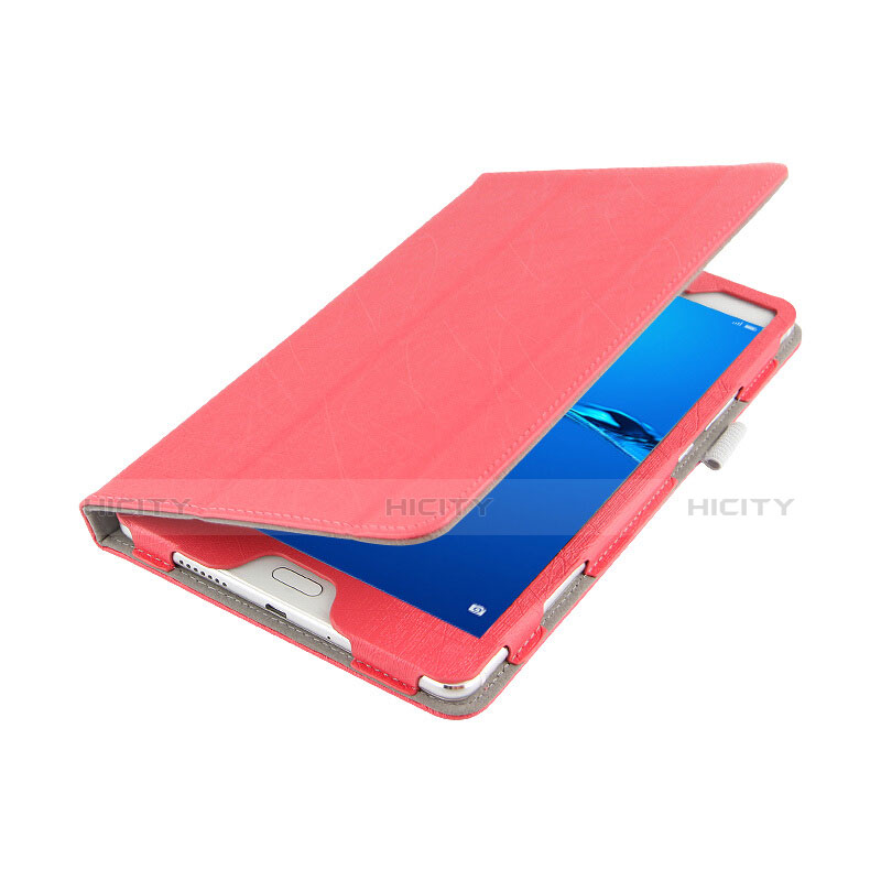Coque Clapet Portefeuille Livre Cuir pour Huawei MediaPad M3 Lite 8.0 CPN-W09 CPN-AL00 Rouge Plus