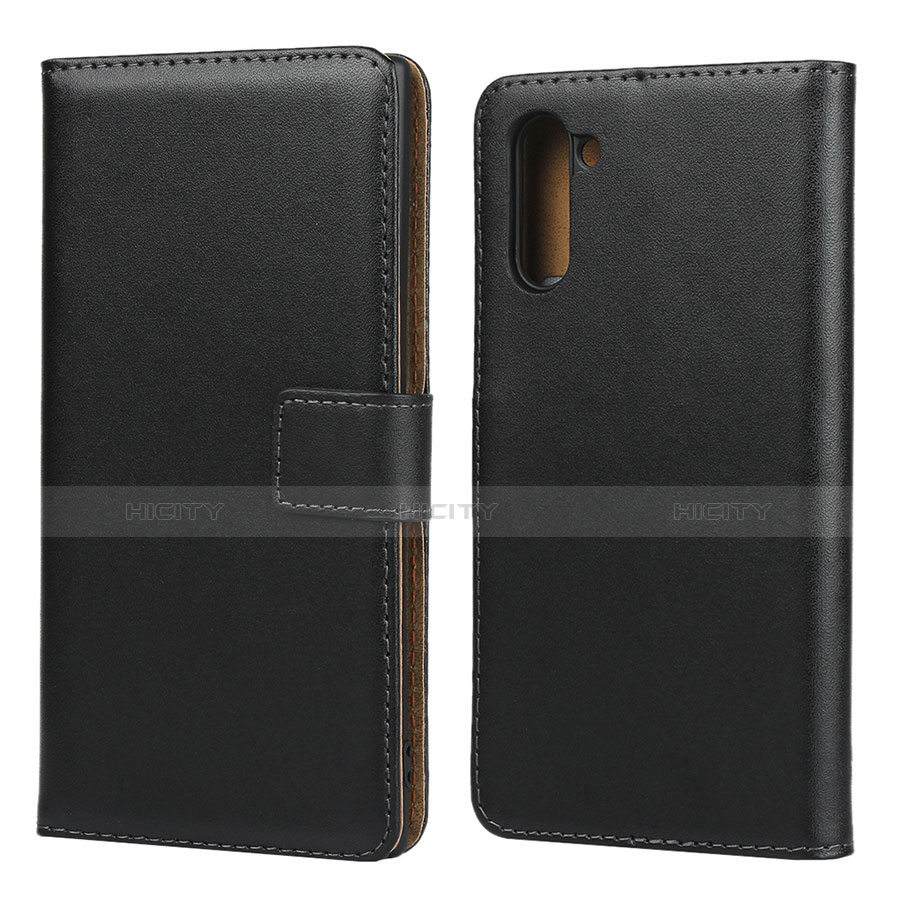 Coque Clapet Portefeuille Livre Cuir pour Samsung Galaxy Note 10 5G Noir Plus