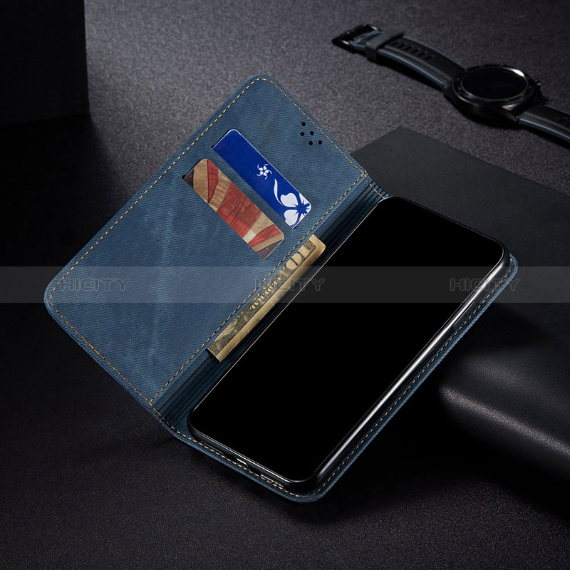 Coque Clapet Portefeuille Livre Tissu B01S pour Samsung Galaxy M12 Plus