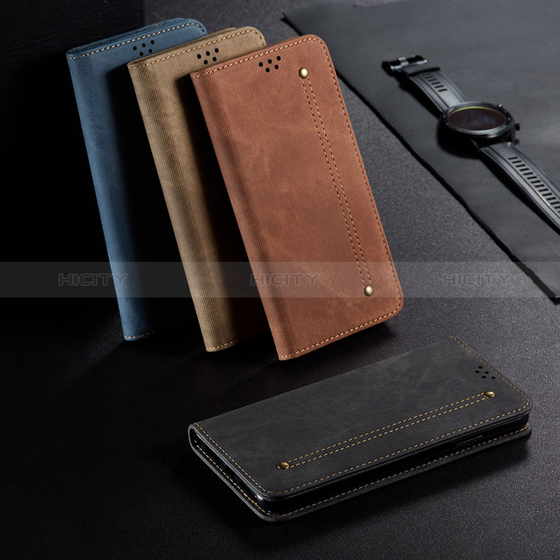 Coque Clapet Portefeuille Livre Tissu B01S pour Xiaomi Redmi 10 India Plus