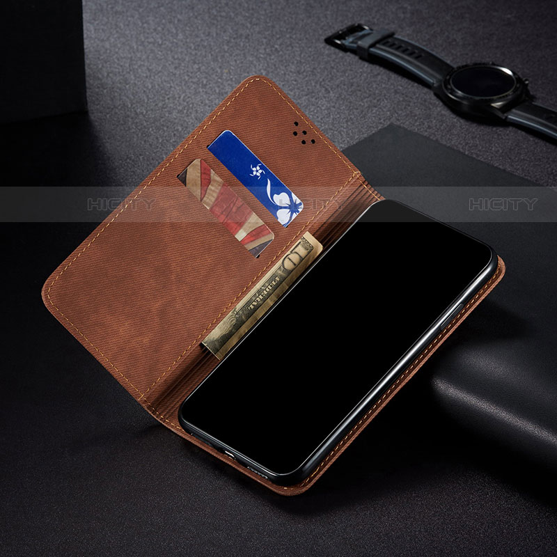 Coque Clapet Portefeuille Livre Tissu B02S pour Samsung Galaxy S21 Plus 5G Plus