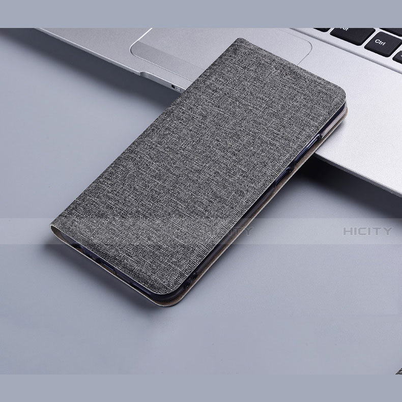 Coque Clapet Portefeuille Livre Tissu H01 pour Apple iPhone 15 Pro Plus