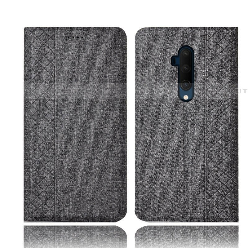 Coque Clapet Portefeuille Livre Tissu H01 pour OnePlus 7T Pro Plus