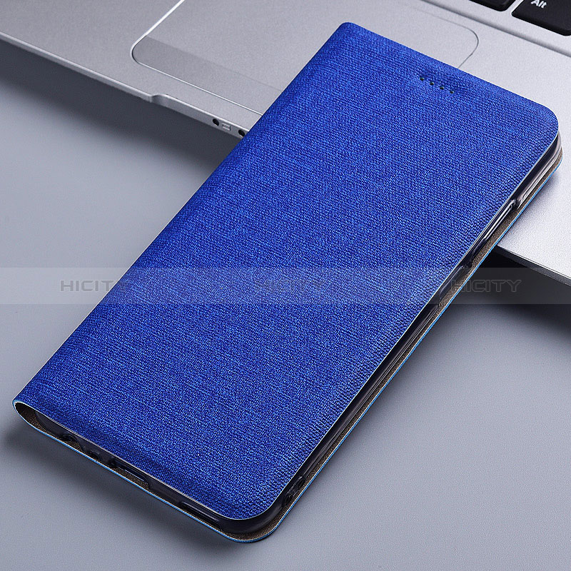 Coque Clapet Portefeuille Livre Tissu H12P pour Apple iPhone 7 Plus Bleu Plus