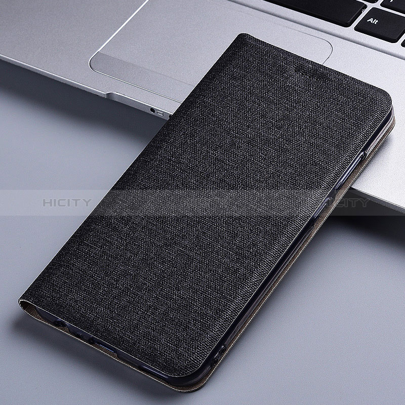 Coque Clapet Portefeuille Livre Tissu H12P pour OnePlus Ace 3 5G Noir Plus