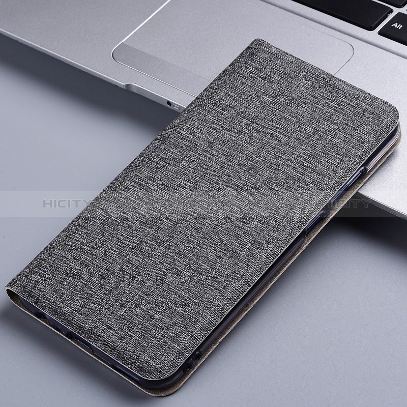 Coque Clapet Portefeuille Livre Tissu H12P pour Xiaomi Civi 3 5G Gris Plus
