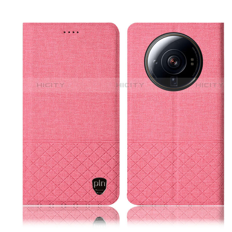 Coque Clapet Portefeuille Livre Tissu H12P pour Xiaomi Mi 12 Ultra 5G Rose Plus