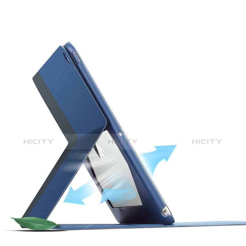 Coque Clapet Portefeuille Livre Tissu pour Apple iPad Air 3 Bleu Plus