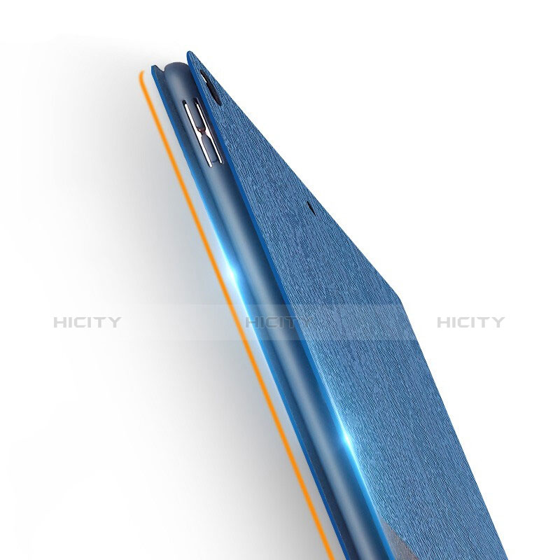 Coque Clapet Portefeuille Livre Tissu pour Apple iPad Air 3 Bleu Plus