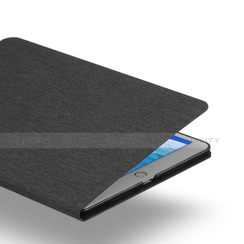 Coque Clapet Portefeuille Livre Tissu pour Apple iPad Air 3 Noir Plus