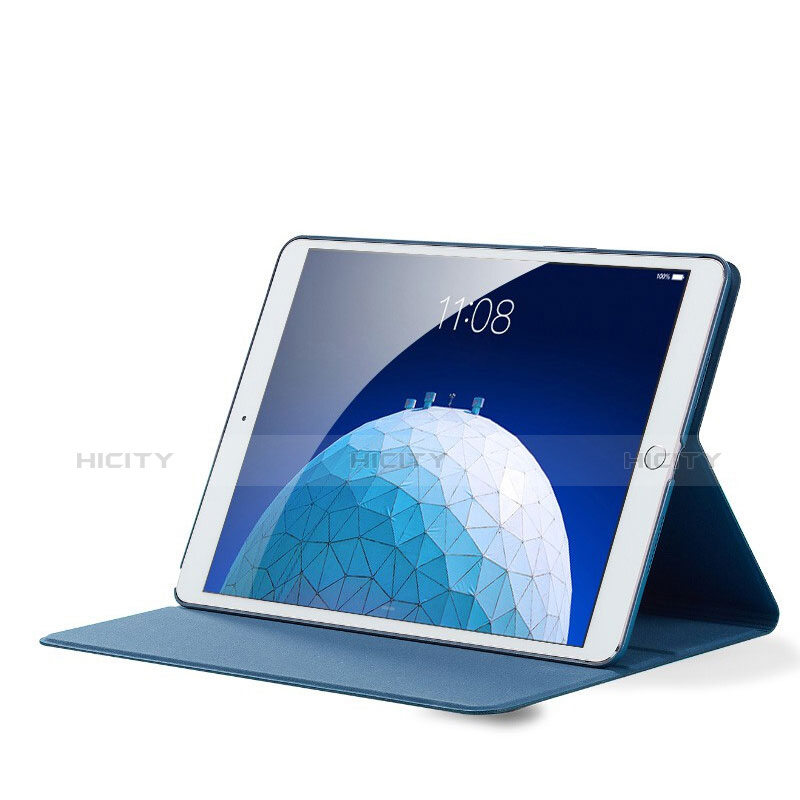 Coque Clapet Portefeuille Livre Tissu pour Apple iPad New Air (2019) 10.5 Bleu Plus