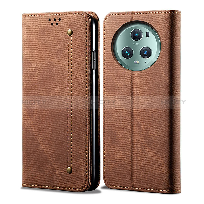 Coque Clapet Portefeuille Livre Tissu pour Huawei Honor Magic5 Pro 5G Plus