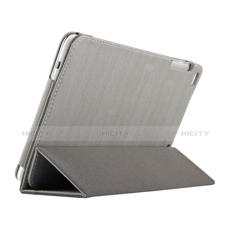 Coque Clapet Portefeuille Livre Tissu pour Huawei Mediapad T1 10 Pro T1-A21L T1-A23L Gris Plus