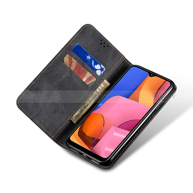 Coque Clapet Portefeuille Livre Tissu pour Samsung Galaxy A20s Plus