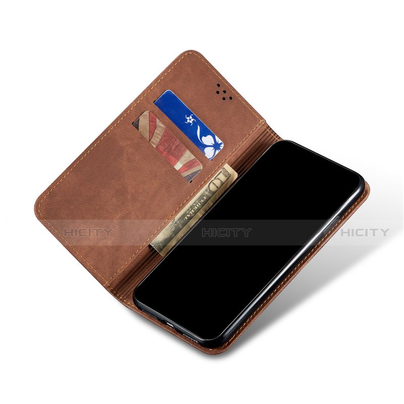 Coque Clapet Portefeuille Livre Tissu pour Samsung Galaxy A21s Plus