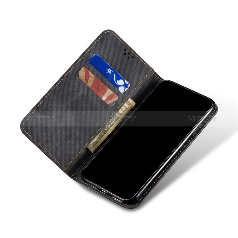 Coque Clapet Portefeuille Livre Tissu pour Samsung Galaxy M12 Plus