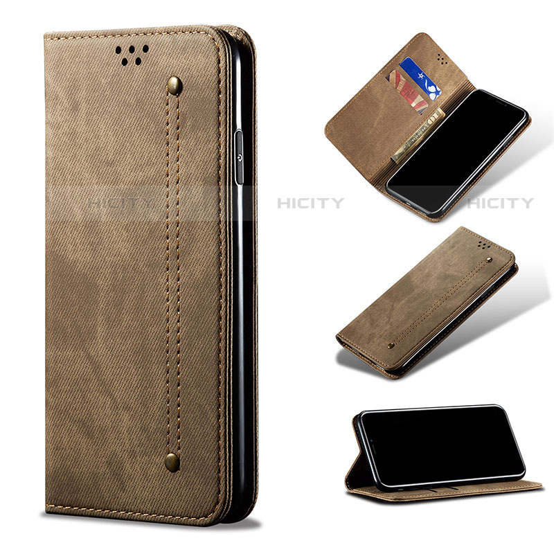 Coque Clapet Portefeuille Livre Tissu pour Samsung Galaxy S21 5G Plus